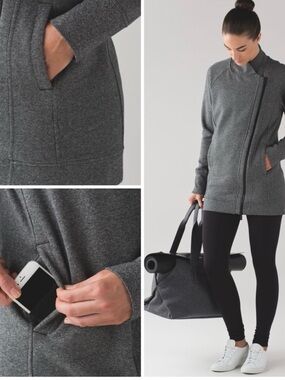 Lululemon small Gray Asymmetrical Zip Athletic Jacket